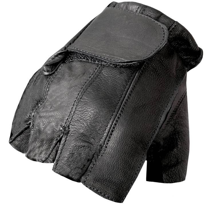 Hot Leathers GVM1011 Luvas sem forro de couro nu sem forro com palma de gel acolchoada por atacado de Hot Leathers