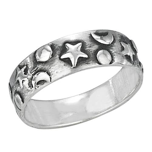 Celestial Band Sterling Silver Ring for wholesale by Tiger Mountain Jewelry