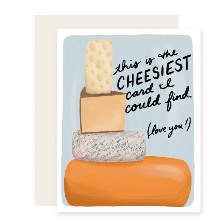Cheesiest Love Card | Funny Pun Love Valentine Card for wholesale by Slightly Stationery