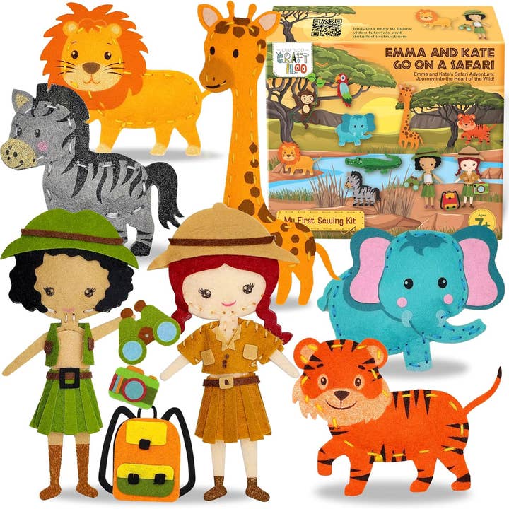 Craftiloo - Venta al por mayor Kits de costura - Kit de Costura Safari para Niños