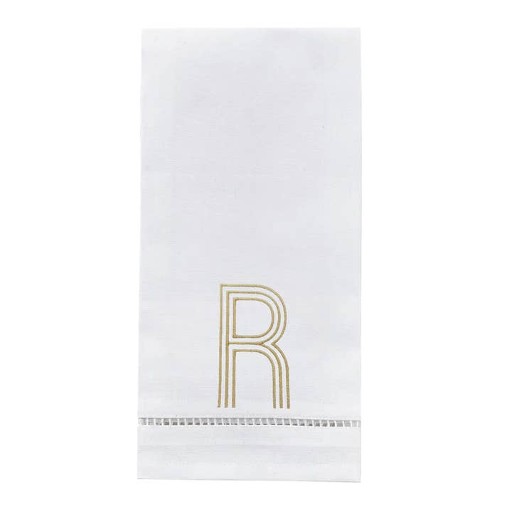 Torchon à vaisselle Stripe Initial pour la vente par Blythe Embroidery Co.