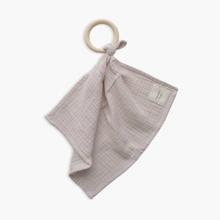 Panno in mussola con anello di legno | Grigio/Beige per la vendita all'ingrosso da parte di Babymood AS