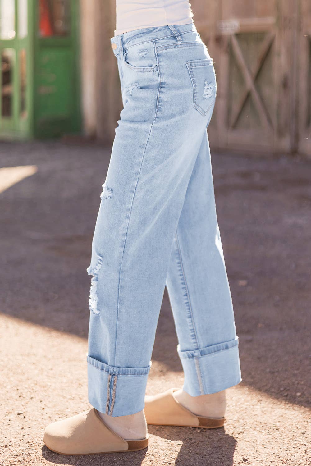 Comme indiqué Jeans évasés à la lumière et délavés à la lumière Fashion-W*4-16 en vente sur Faire4