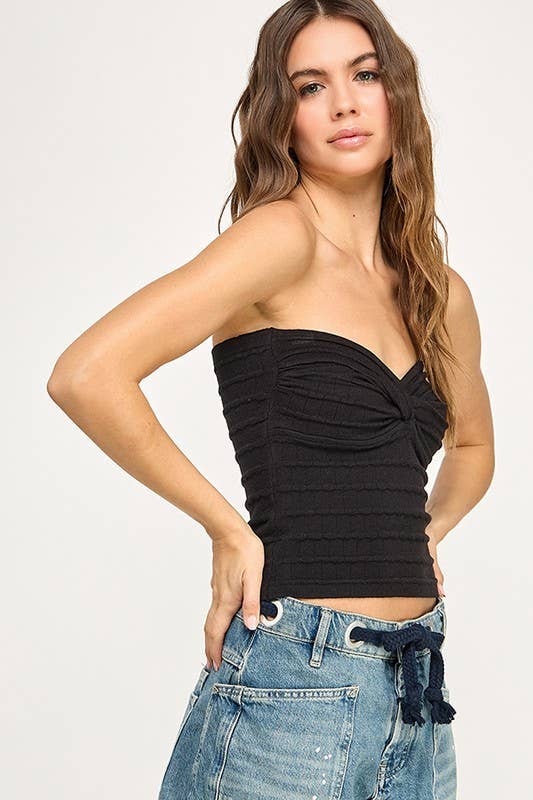 Miss Love - Wholesale Knit Top - Women's - Twist Front Sweater Tube Top36