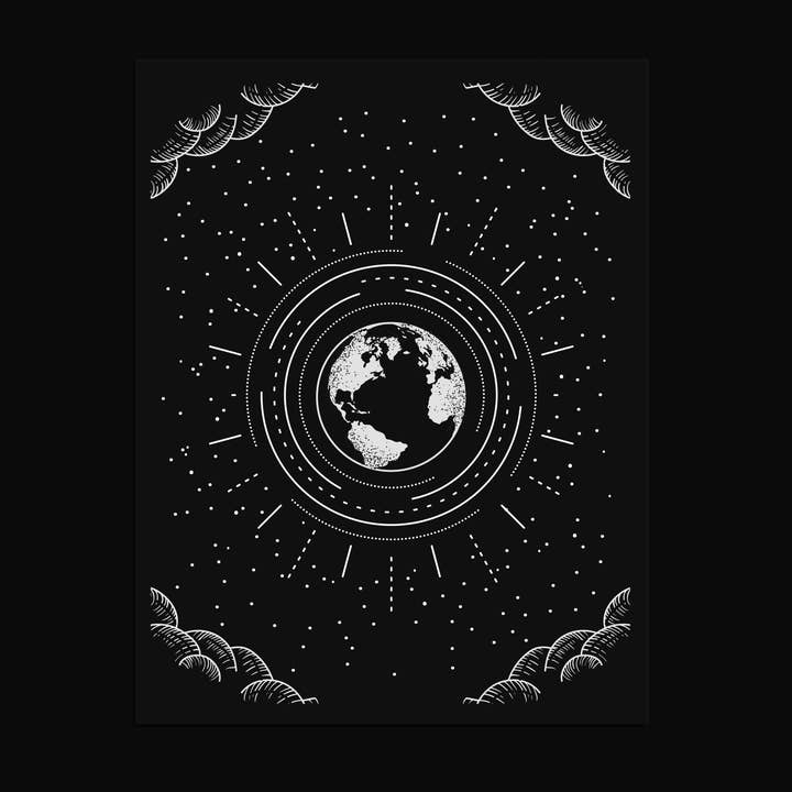 PLANET EARTH Sølvfolie kunsttryk for engroshandel hos VQ