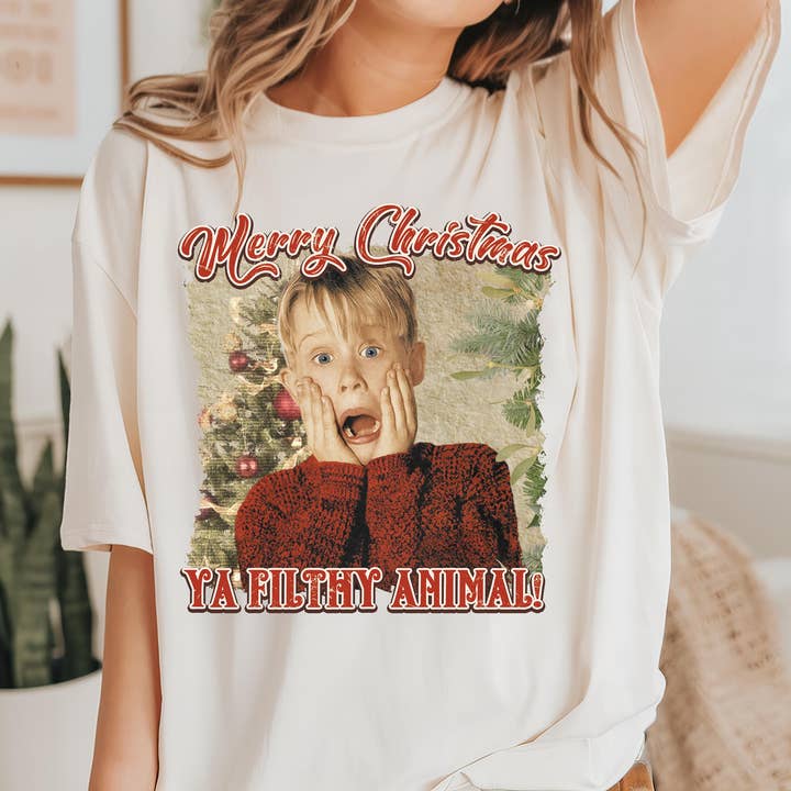 TheKingShirt - Wholesale Graphic Sweatshirt - Women's - Merry Christmas Ya Filthy Animal Home Alone Christmas1
