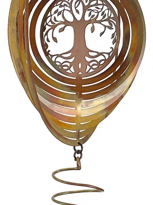 Éolienne en fer, arbre de vie, cuivre flammé, 19 po pour la vente par Jafsons International
