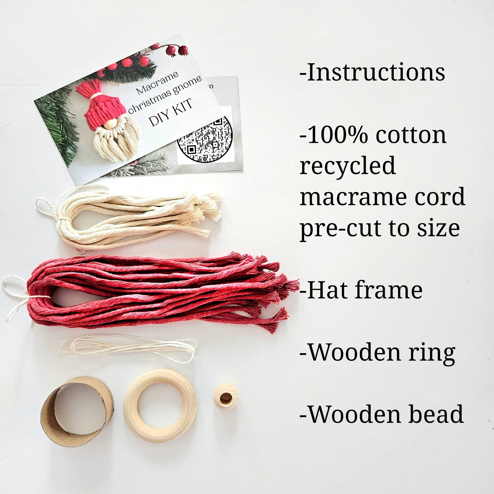 Cord + Quartz - Vente Kit de bricolage - Kit DIY d'ornement gnome en macramé2
