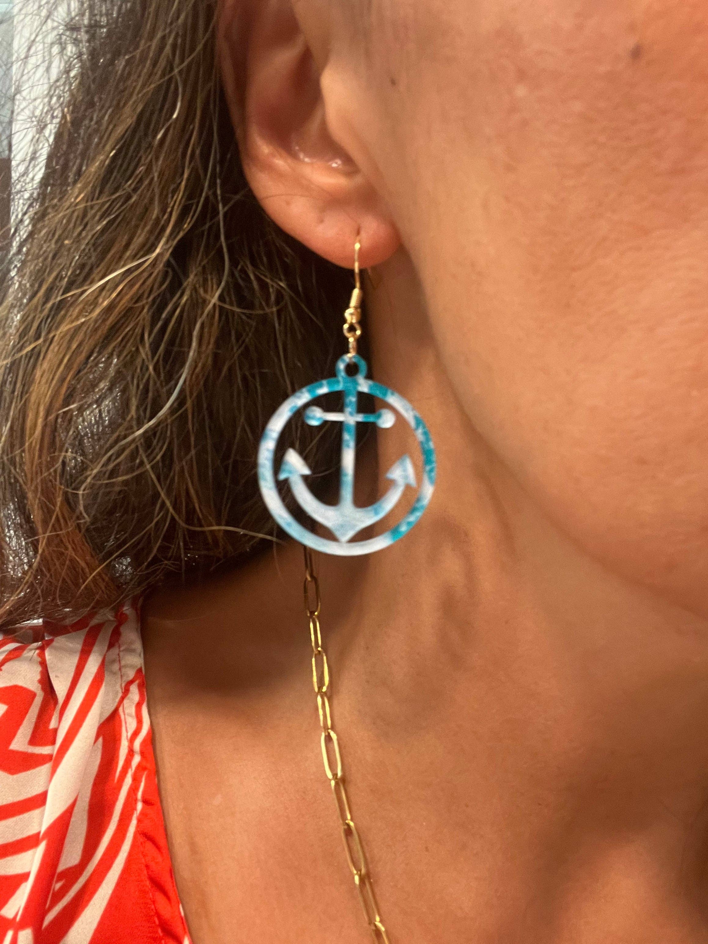 Comer Teng Studio - Wholesale Dangle Earrings - Acrylic Ocean Anchor Earrings2