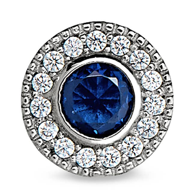 Platinum Finish Sterling Silver Micropave Round Simulated for wholesale by Kelly Waters