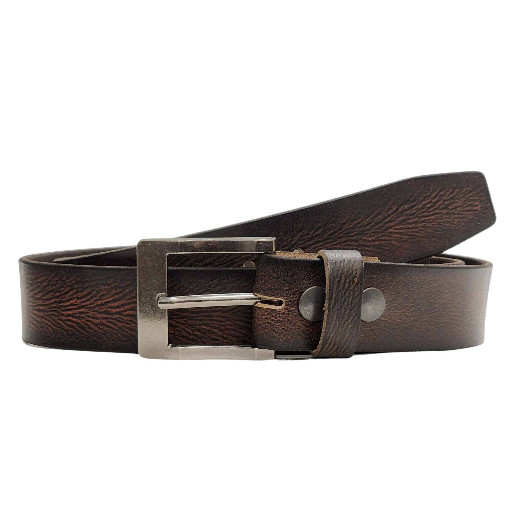NAB LEATHER - Vente Ceinture – unisexe - Ceinture The Embers - Ceinture en cuir rouge à bords carbonisés1