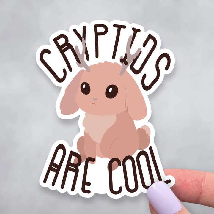 Kryptiden sind cool, niedlicher mythischer Jackalope Vinyl-Aufkleber für den Großhandel von Sticky Martian