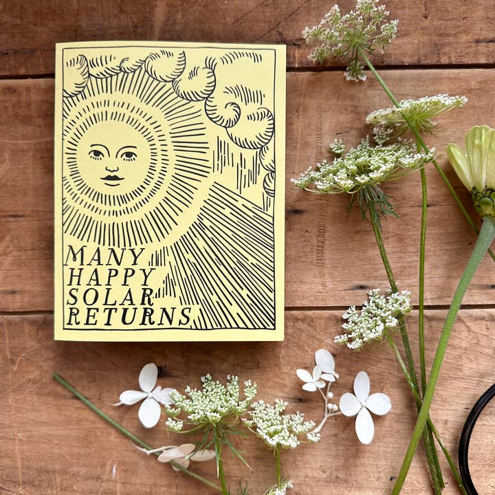 Ratbee Press - Wholesale Birthday Card - Birthday Solar Return Letterpress Sunshine Card6