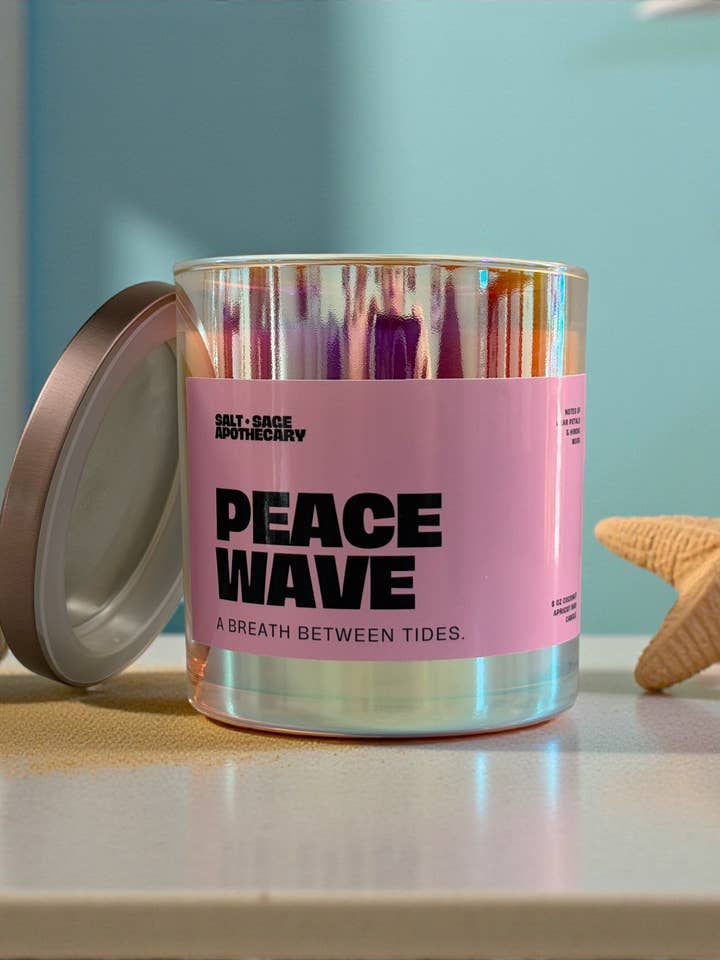 Peace Wave Candle for wholesale by Salt & Sage Apothecary