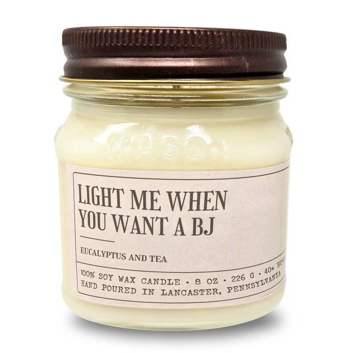 Sleazy Greetings - Wholesale Novelty candle - Light Me When You Want A BJ - Funny Candle 8oz Soy Wax2