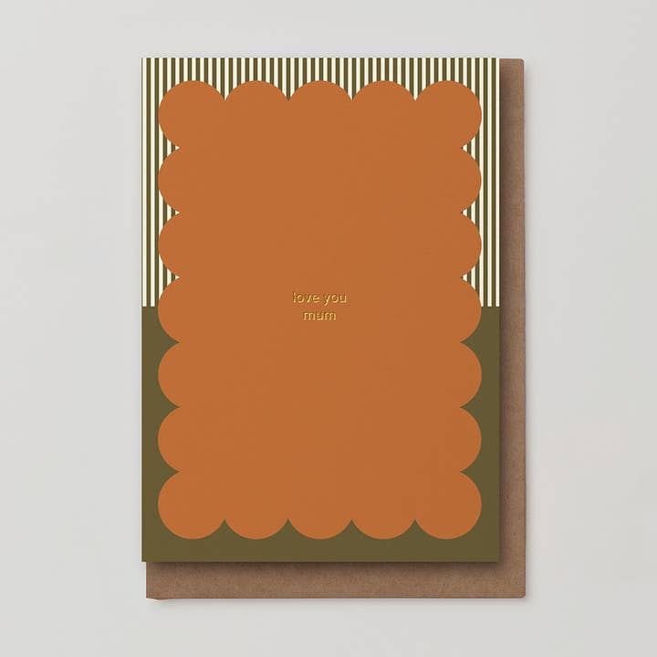 love you mum Mother's Day foiled greeting card for wholesale by Kinshipped