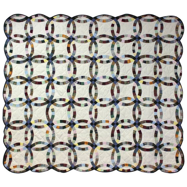 Country Wedding Ring Full Duvet Cover 76"W x 88"L | Handmade for wholesale by Patch Magic