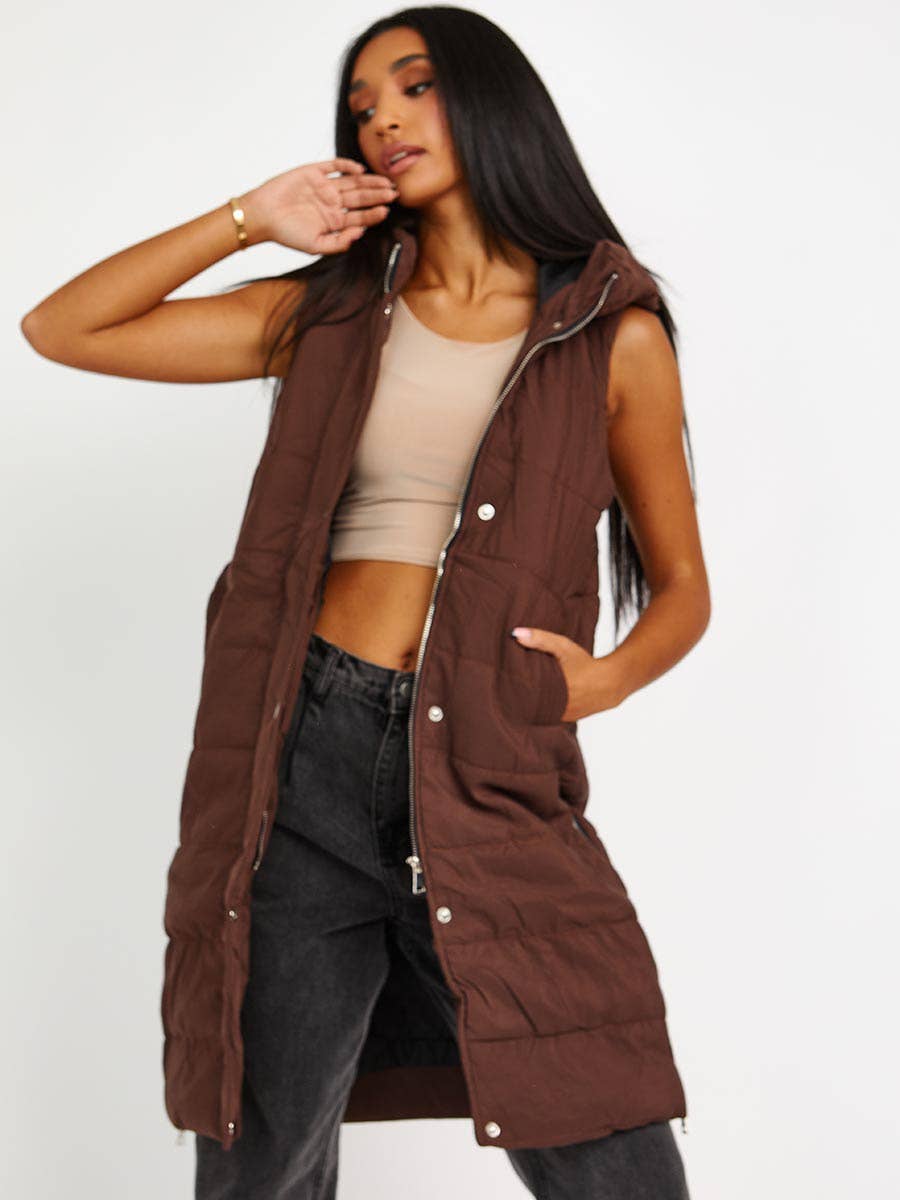 Stylewise Direct – wholesale Outerwear Vest - Women’s – Longline Padded Hooded Gilet12