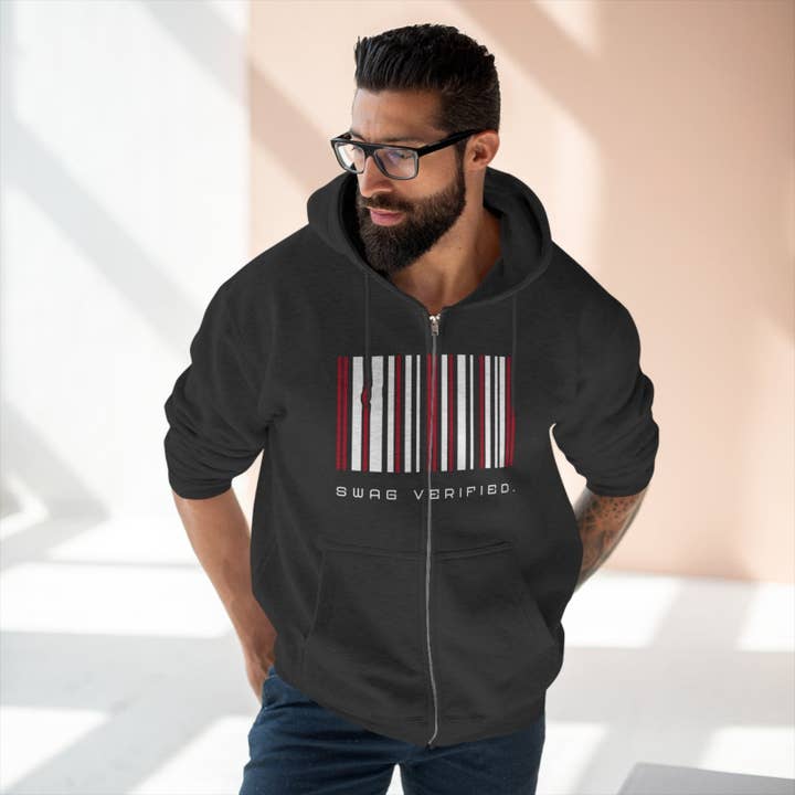 Ohhh So Swag - Wholesale Hoodie - Unisex - Swag Verified. Barcode Unisex Premium Full Zip Hoodie | US24