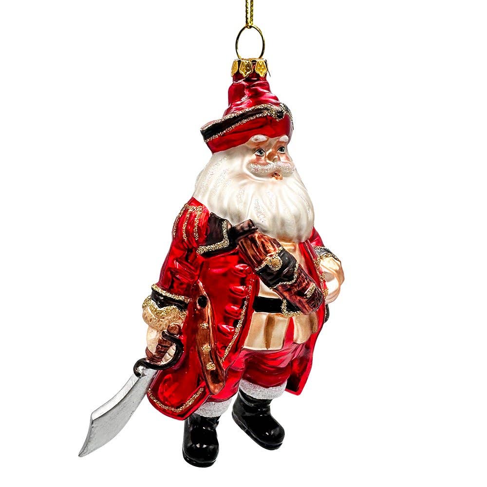 OrnamentallyYou – wholesale Ornament – Santa Pirate Glass Christmas Ornament, Sea Sailor Bandit4