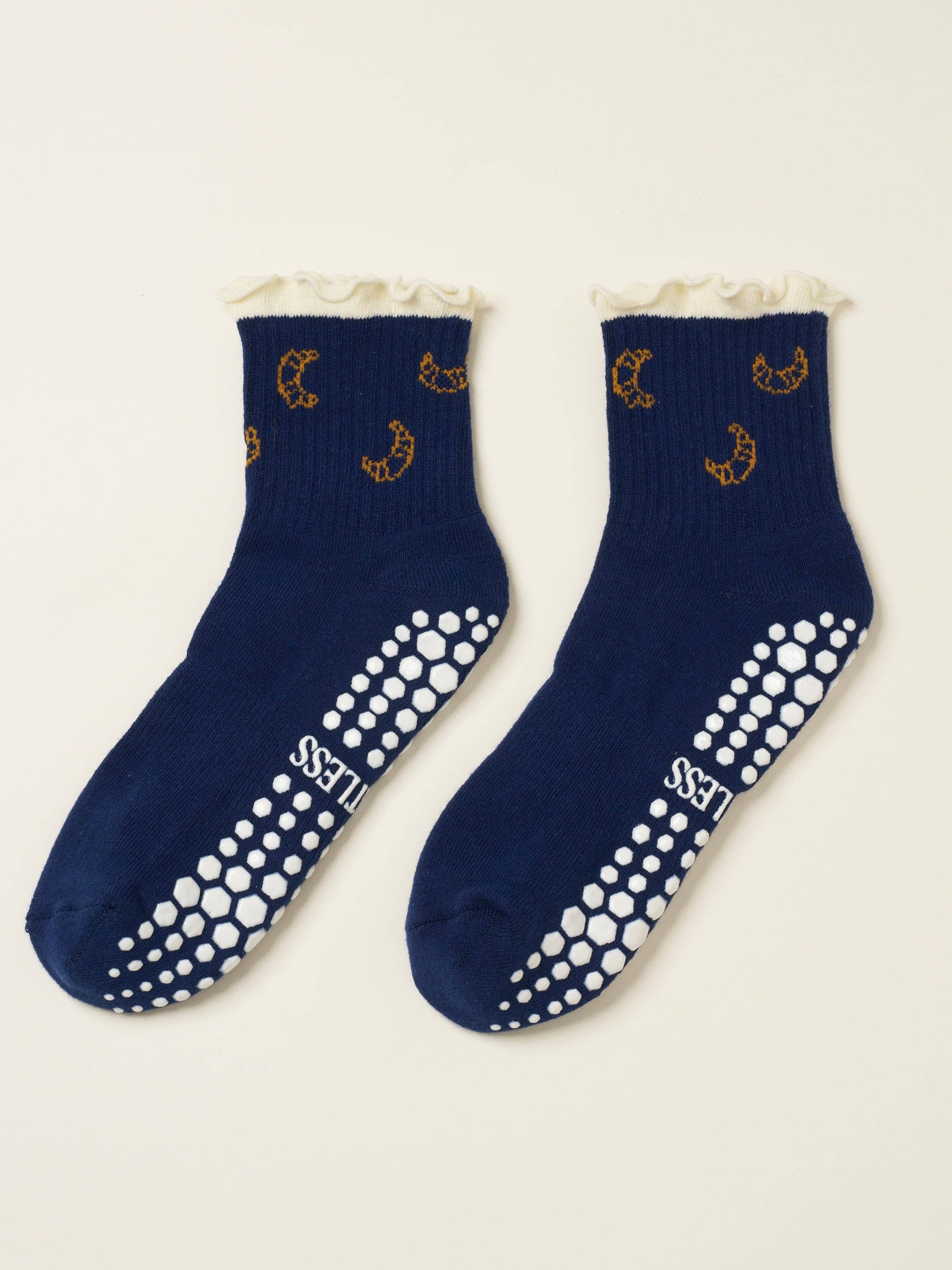 Effortless Club - Wholesale Socks - Women's - 🥐 Croissant Ruffle Grip Sock, Pilates Socks2
