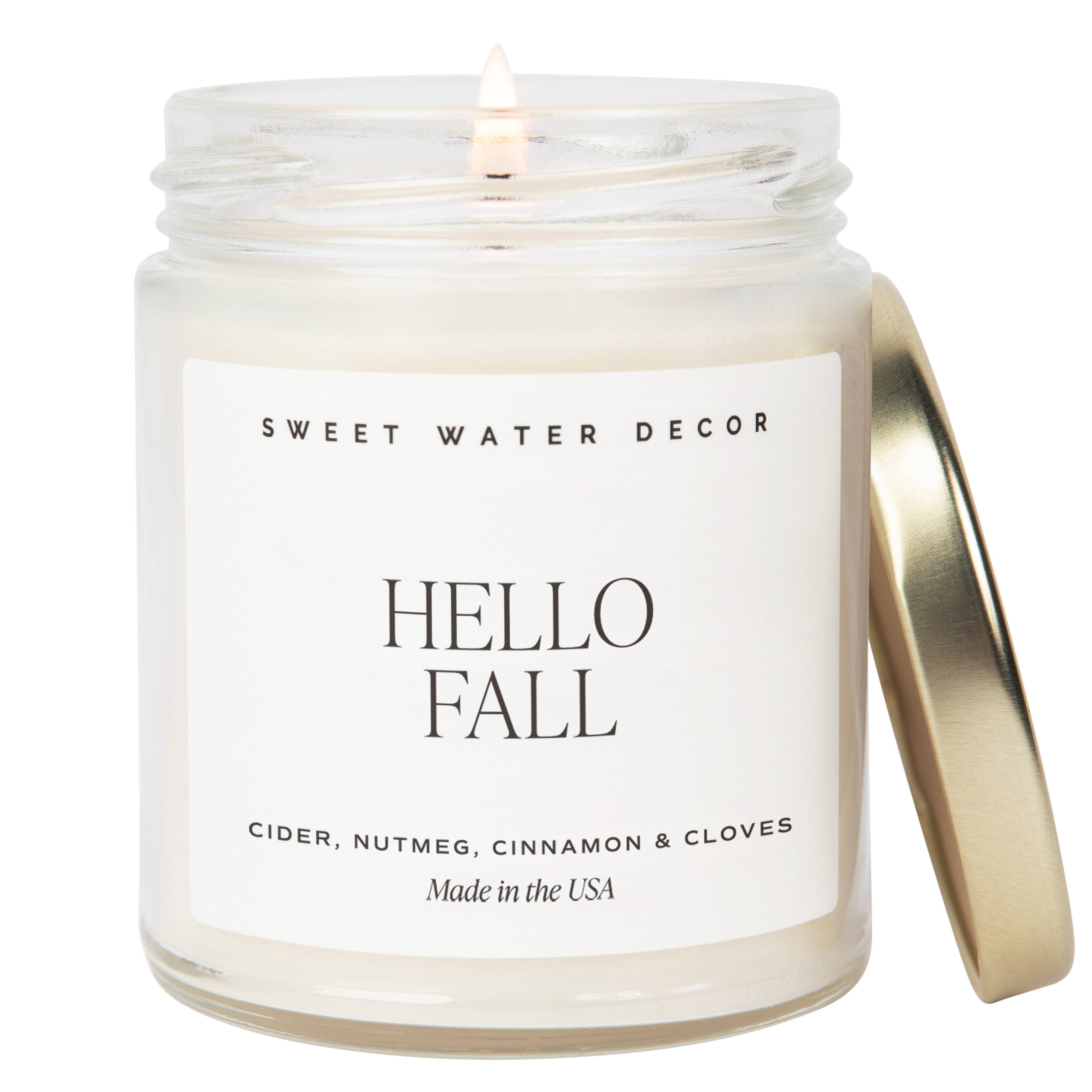 Sweet Water Decor - Wholesale Jar/Filled Candle - Hello Fall 9 oz Soy Candle - Fall Decor & Gifts8