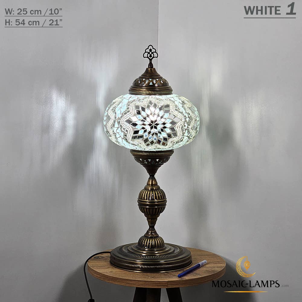 Mosaic Lamps - Wholesale Accent/Desk Lamp - 10+ Colors - Turkish Mosaic X Large Globe Table Lamp, Marrak76
