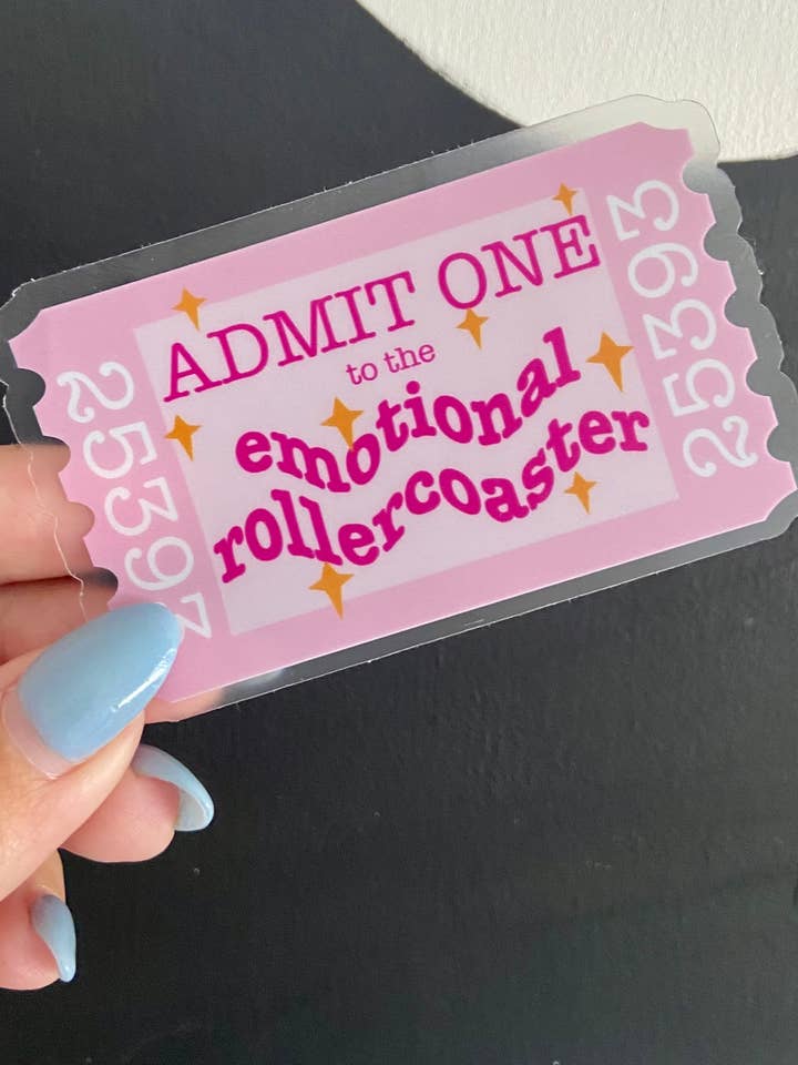 Adesivo de bilhete de montanha-russa emocional por atacado de Alex Daley Designs