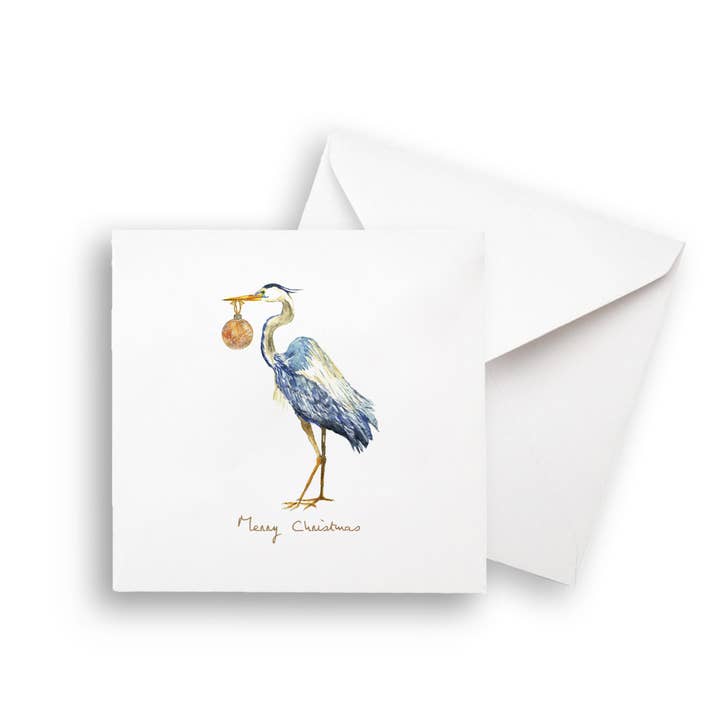French Graffiti - Wholesale Tea Towel - Blue Heron Christmas