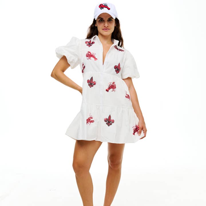 Crawfish and Fleur de Lis Dress for wholesale by SongLily