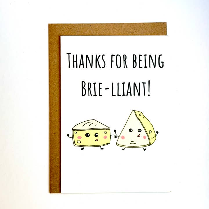 Brie-Lliant Kort | Tackkort | Tackklistermärkeskort för wholesale av Puntastic & Ho