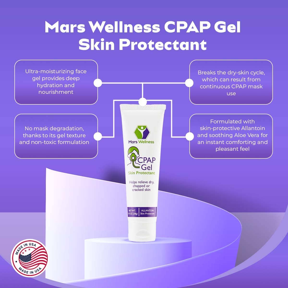 Mars Wellness - Vente Masque pour le visage - Mars Wellness Gel Protecteur pour la Peau CPAP – 1 oz2