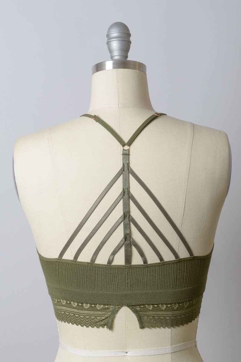 Leto Accessories - Wholesale Bralette - Women's - High Neck Crochet Lace Trim Bralette 😇8