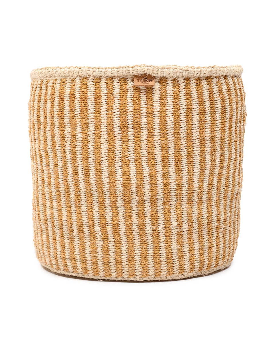 HOTUBA: Gold Pinstripe Woven Storage Basket | Planter | Toy Basket | Desk Tidy for wholesale on Faire0