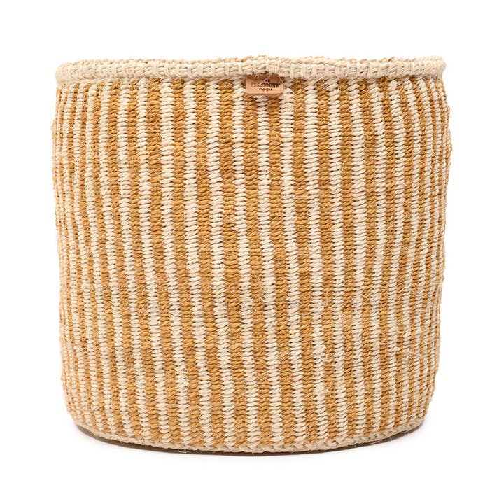 HOTUBA: Gold Pinstripe Woven Storage Basket | Planter | Toy Basket | Desk Tidy for wholesale on Faire