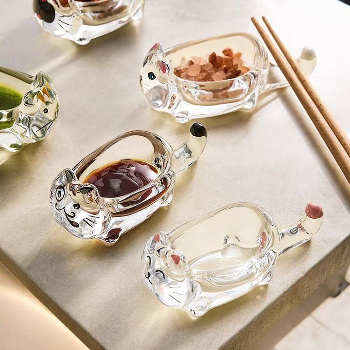 Glass Cat Sauce Dish Plate for wholesale by Homerely (We Cover All Import Duties)