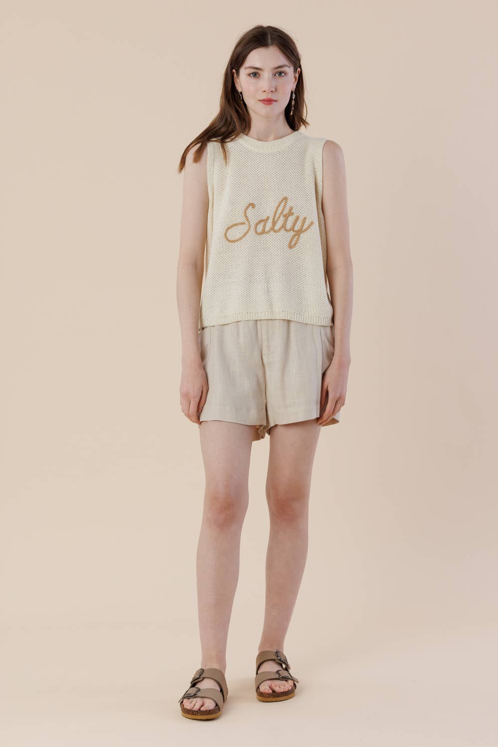 A & SHE – Großhandel T-Shirt – Damen – Salty Strickpullover-Top – Ärmellose Sommerweste14