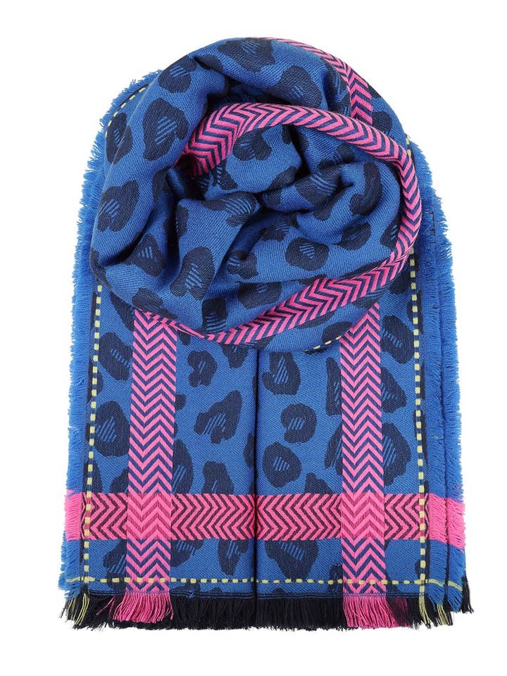 Blue Animal Scarf for wholesale by Ombre London