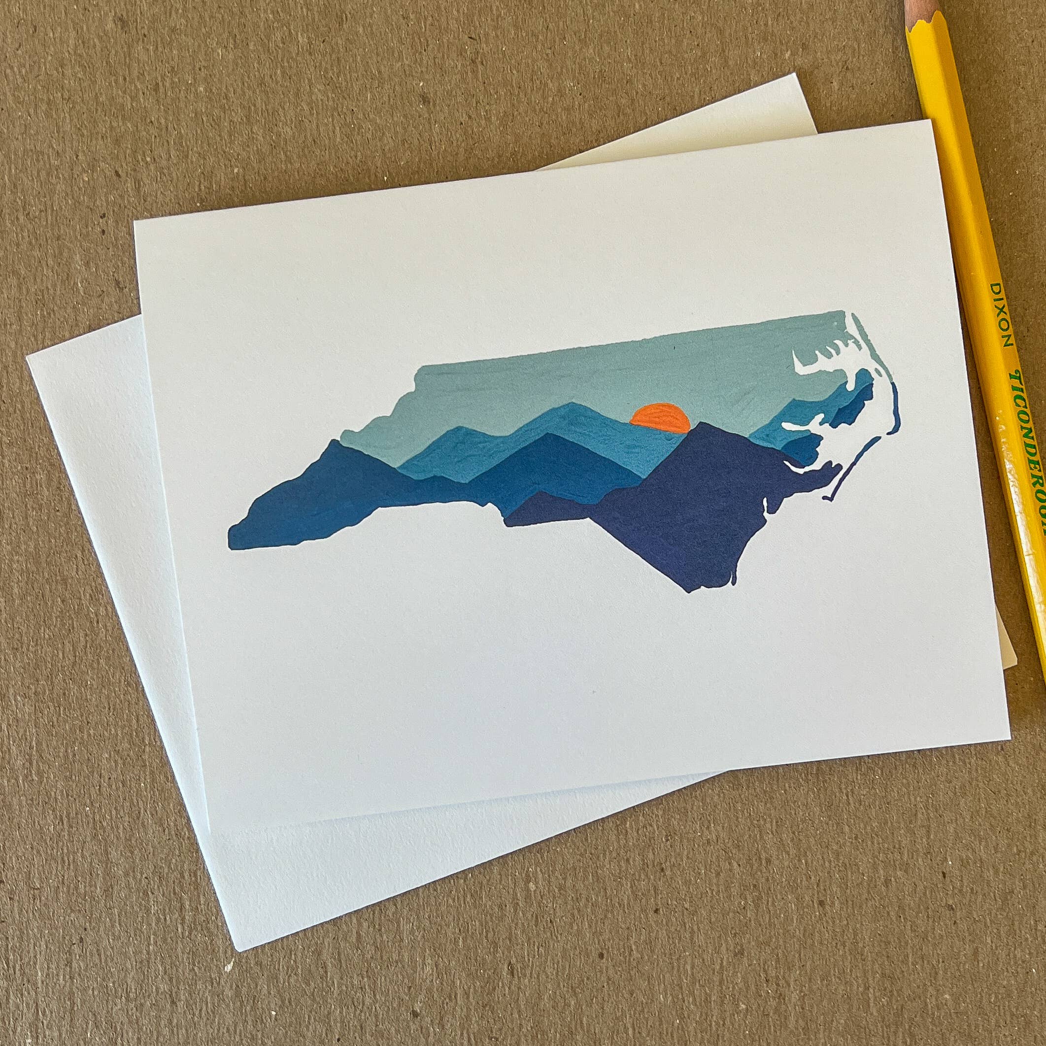 Amber Taylor Creative - Wholesale Everyday Greeting Card - NC Mountain Folded Blank Card 1