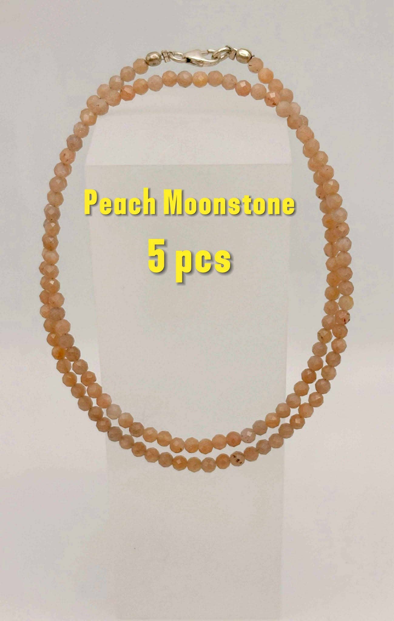 Csr jewelry design – wholesale Beaded/pearl necklace – Elegant Sterling Silver Faceted Bead Gemstone Necklace5