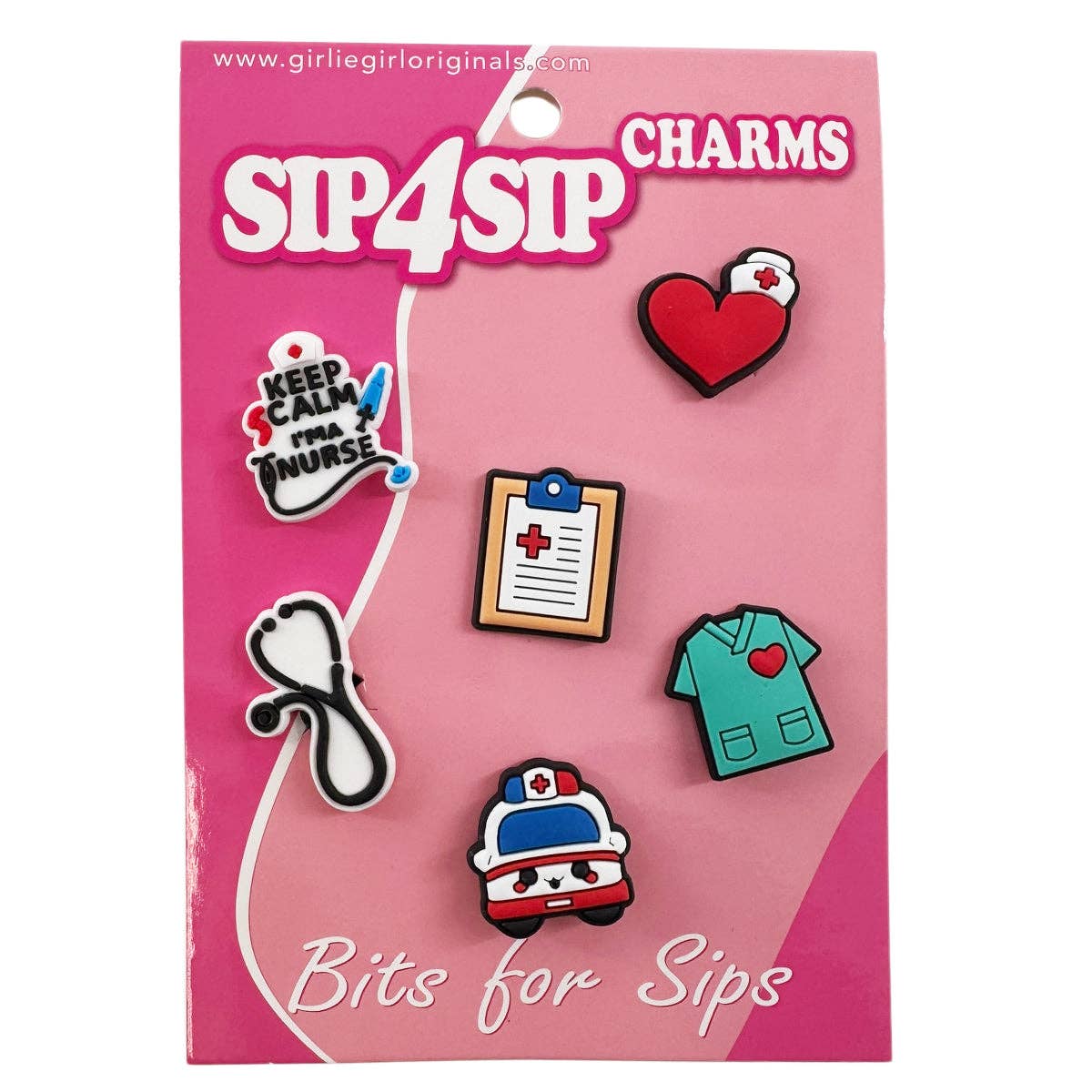 Girlie Girl Originals - Wholesale Lapel Pin/Button - B4S-11 NURSE SCRUBS CHARM0
