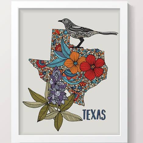 Texas State Karta för wholesale av Valentina Harper