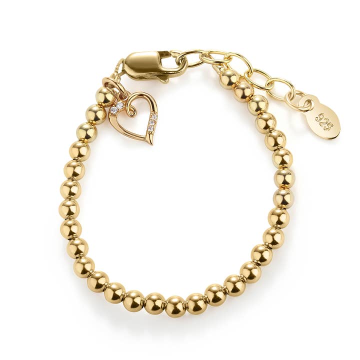Cherished Moments – Engroshandel Perlearmbånd – Børn – Piger 14K forgyldt Baby armbånd w/hjerte børn smykker