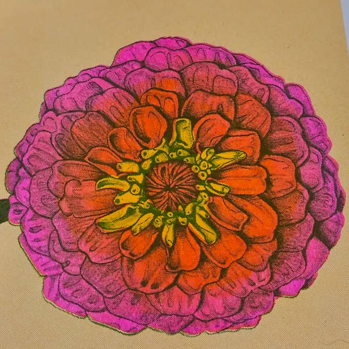 Psychedelic Lens - Wholesale Art Print - Magical Flower Riso Print2