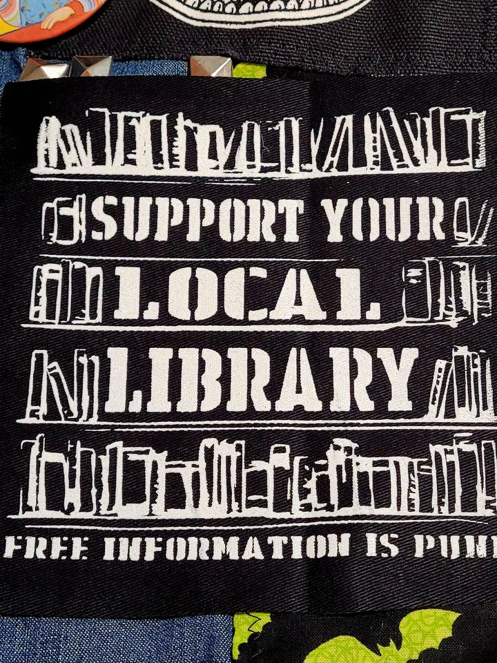 Support Your Local Library Sew On Patch for wholesale by Femmearchist