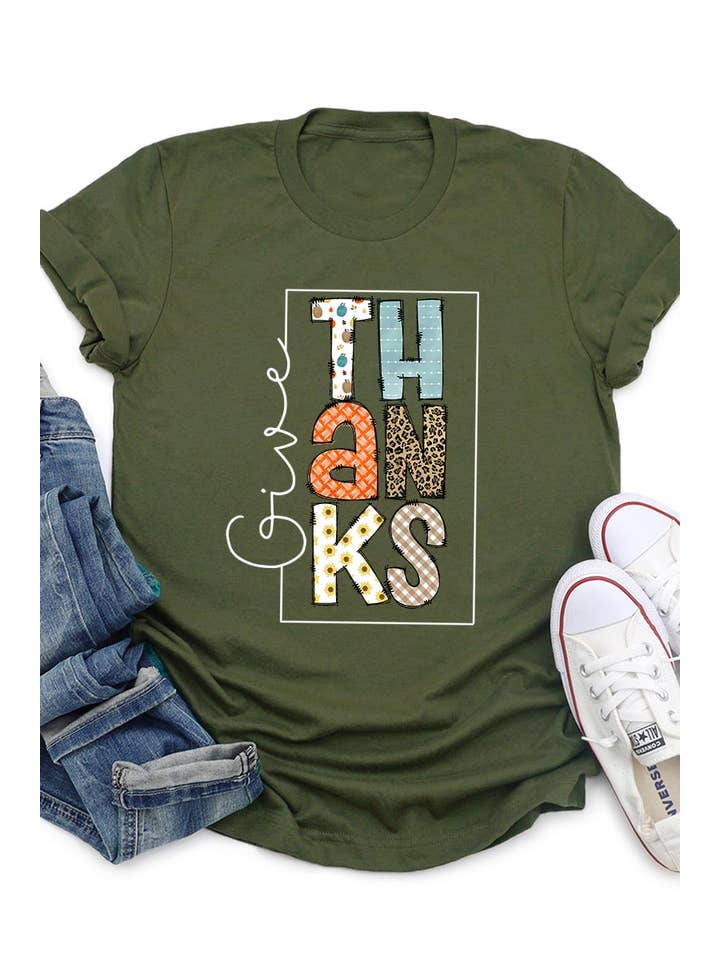 COLORBEAR – T-shirt estampada - Mulher por atacado – DAR GRAÇAS MANGA CURTA UNISSEX10