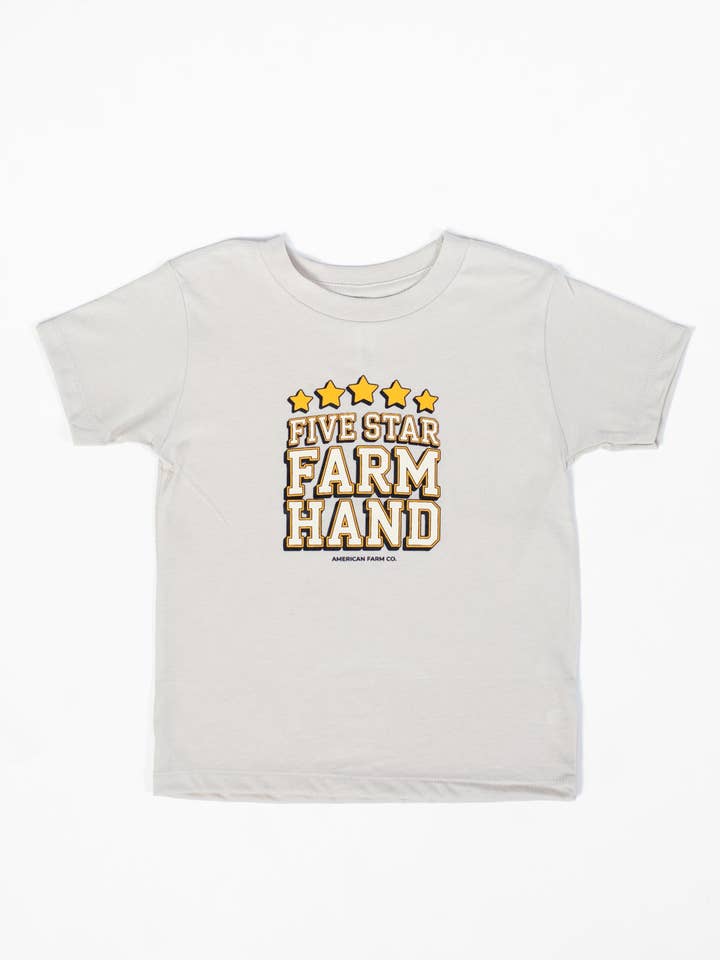 Western 'Five Star Farm Hand' Tan Toddler/Youth Tee for wholesale by American Farm Company