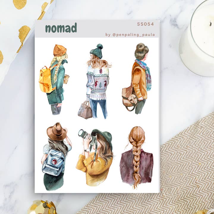 Nomad - Sticker Sheet for wholesale by Penpaling Paula