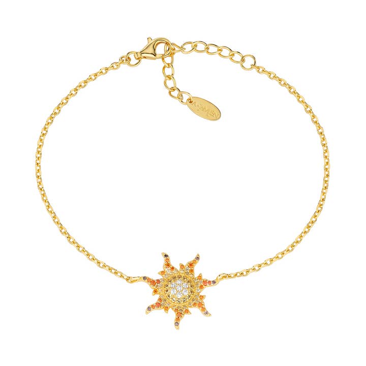 Sun Charm Bracelet With In Golden Sterling Silver for wholesale by Amen Gioielli