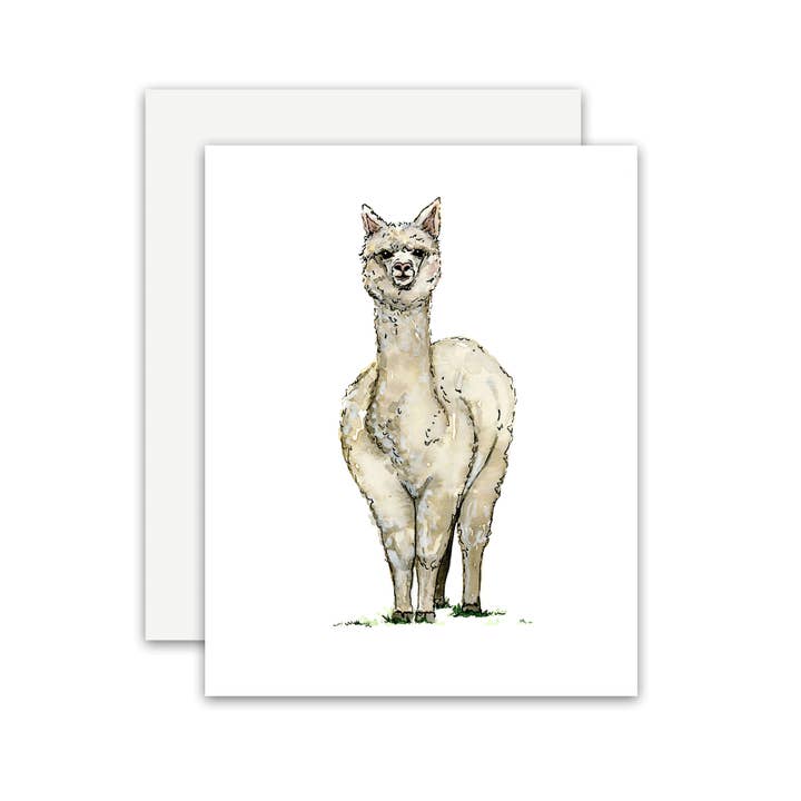 Llama Card for wholesale by Jennie Kilcup Watercolors